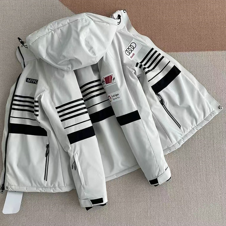 Veste Audi Femme Capuche Coupe-vent 2023 La Liga Sport Blanc